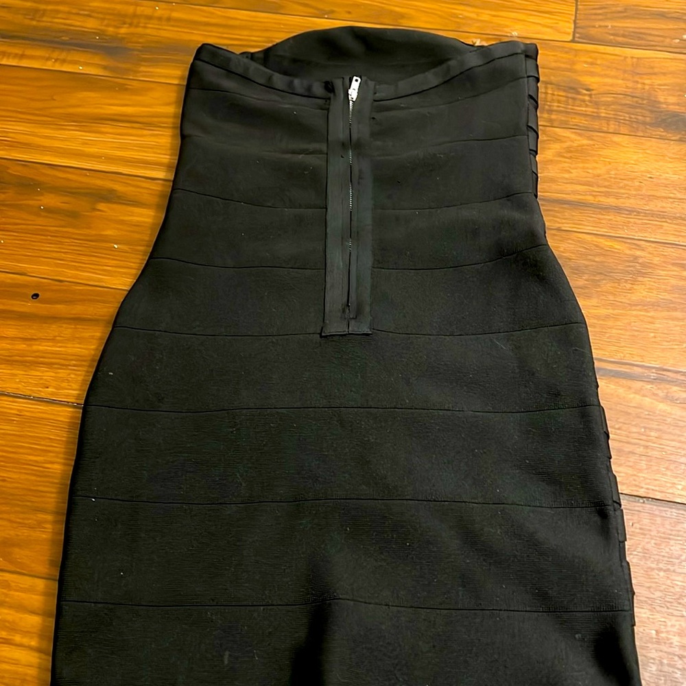 Black Bandage Dress with Side Buckles - Picture 2 of 2